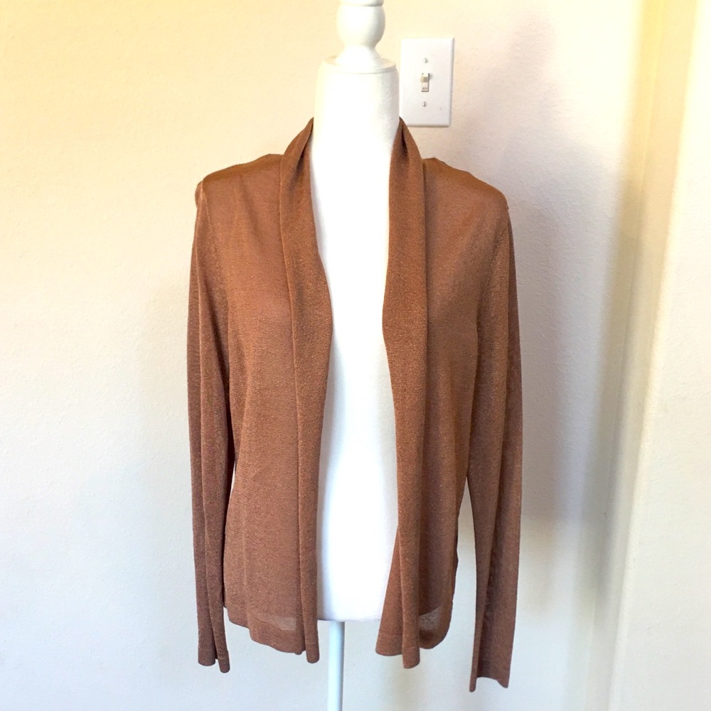 Gorgeous H&M Rust/Mocha Shimmery Cardigan Sz L